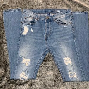 H&M | Ripped Blue Skinny Jeans
